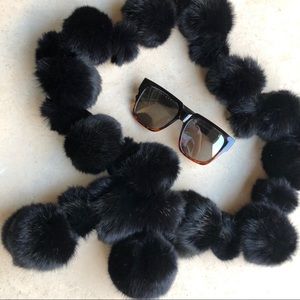 Black Fox Fur Scarf